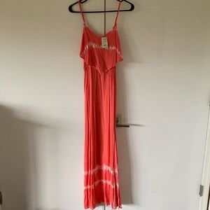 Mudd Long Coral Dress Medium